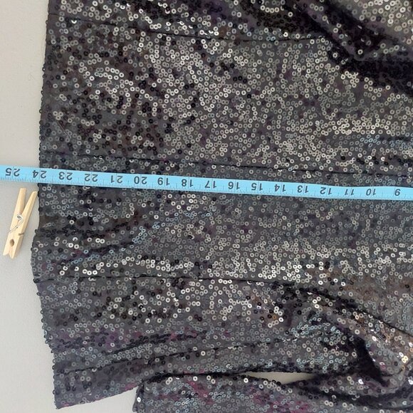 Black Sequins Blazer Jacket Women 10 Glam Evening 3/4 Sleeve Holiday Performance - Picture 9 of 14